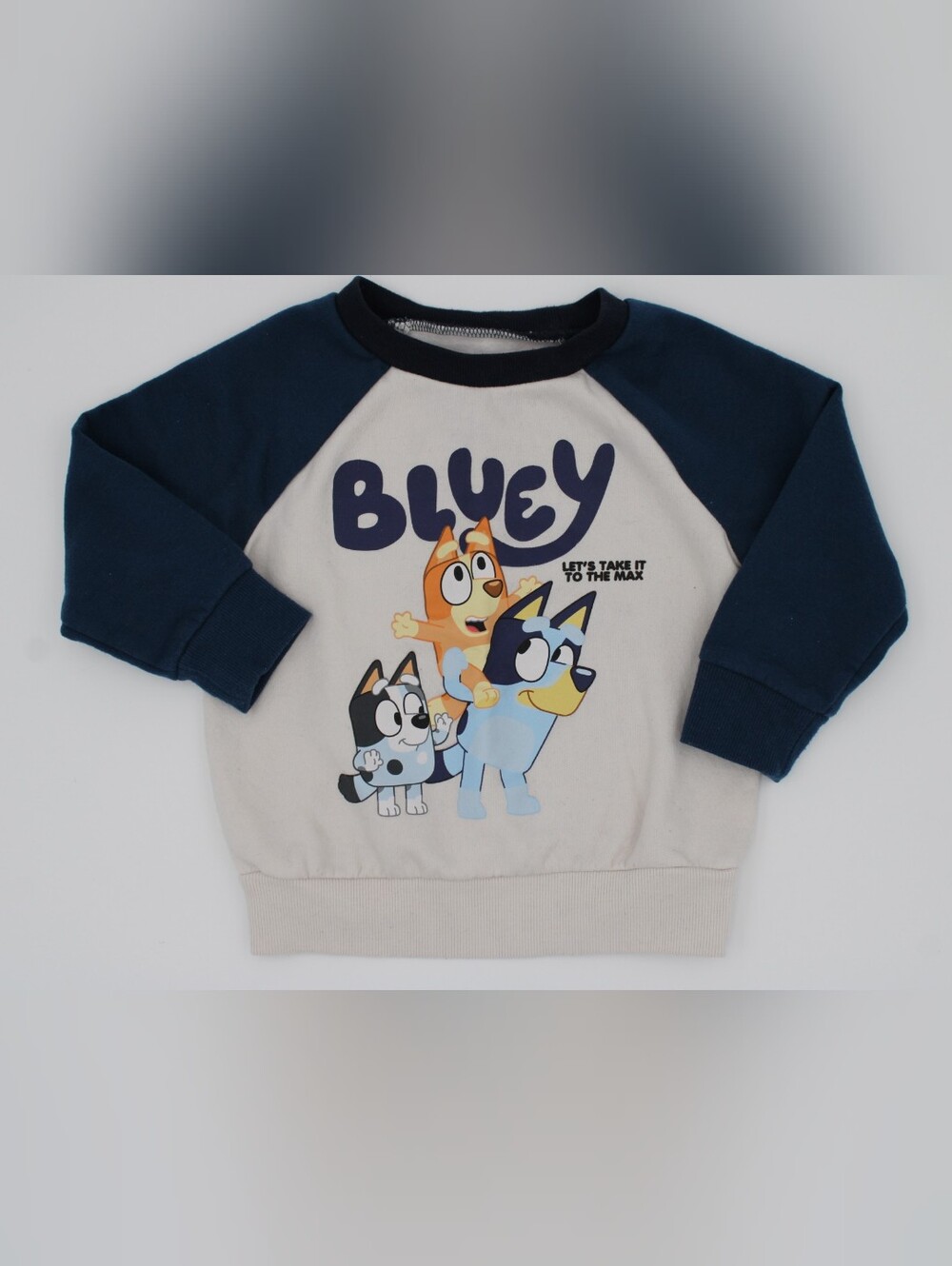 Bluey Crewneck Sweatshirt Blue & Cream Size 2T